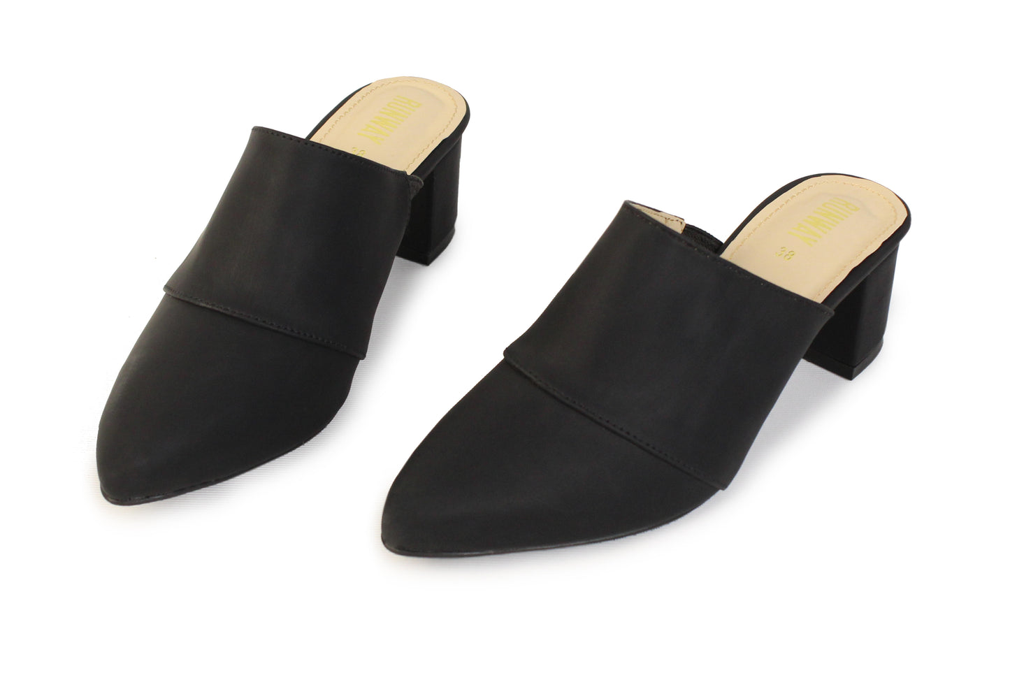 Mustard Almond Toe Mules