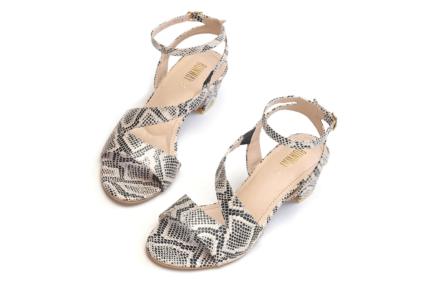Snake Effect Strappy Heels