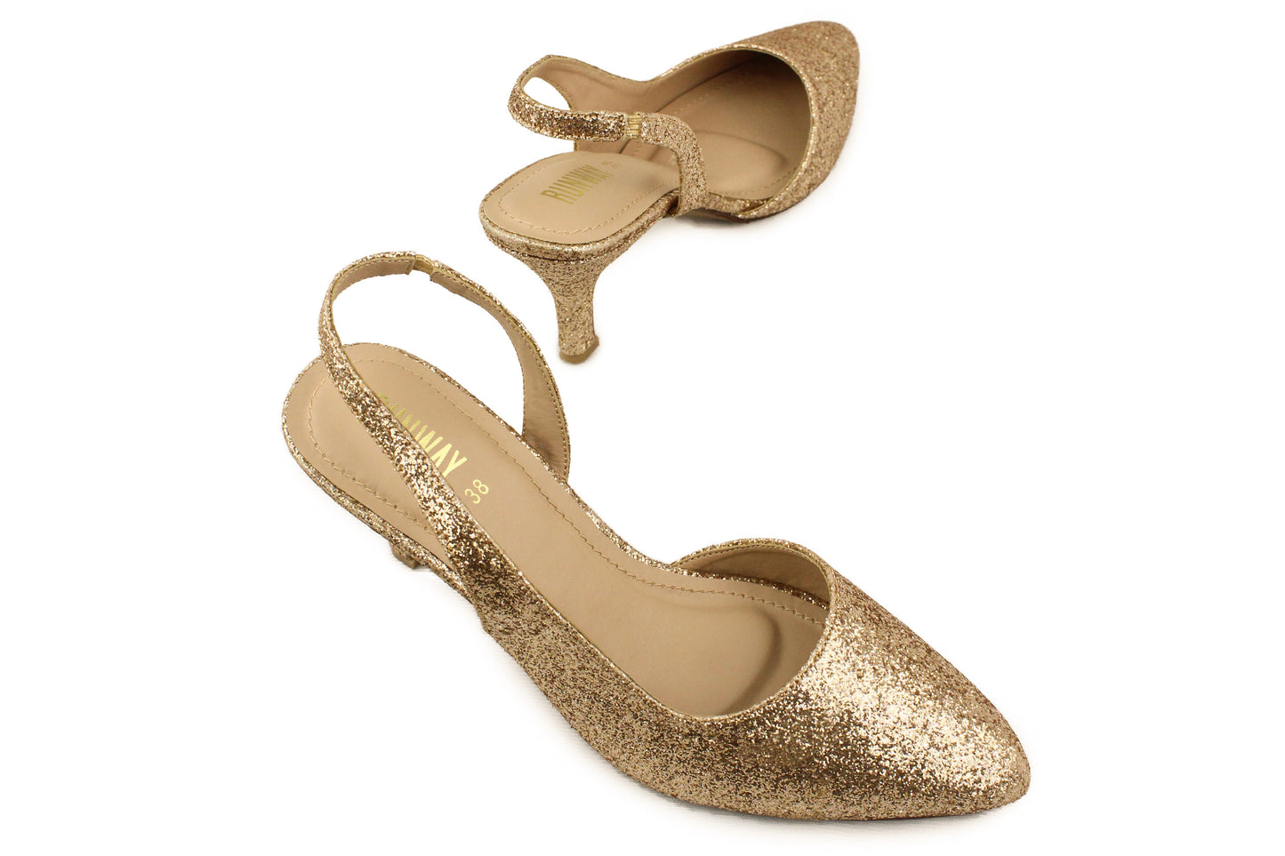 Glitzy Maroon Sling Back