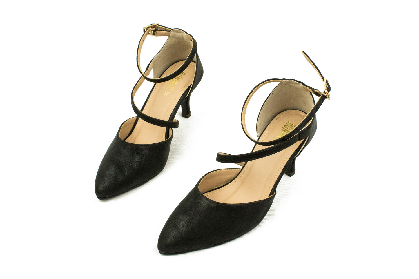 Black Suede-like Spiral Stiletto