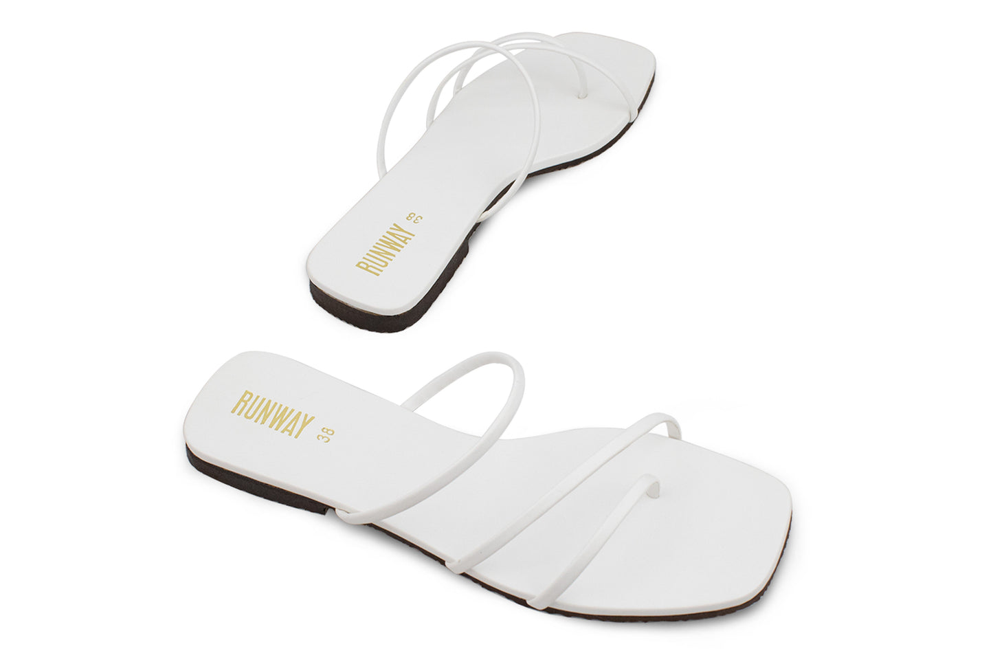 3 Strapped White Slides