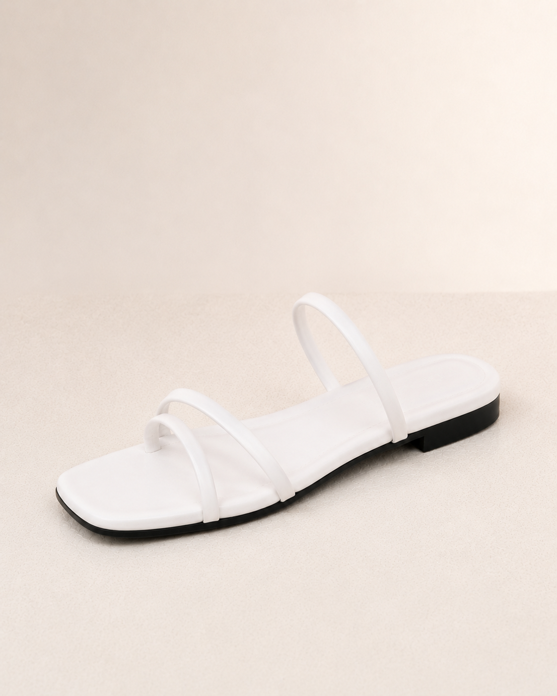 3 Strapped White Slides