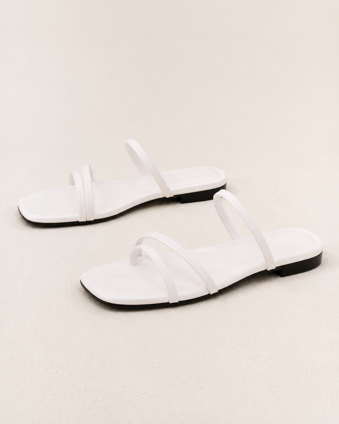 3 Strapped White Slides
