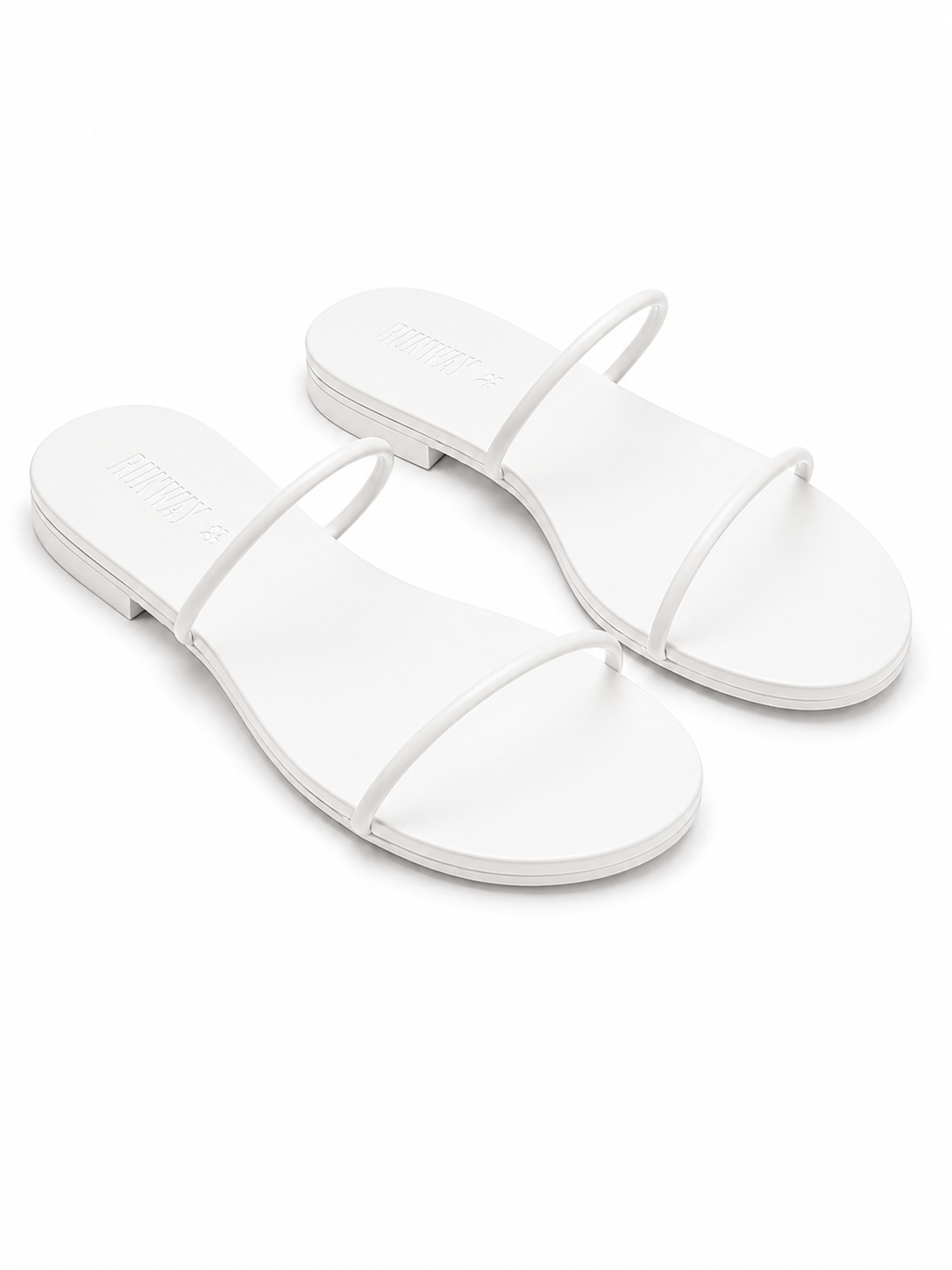 White Strappy Slides
