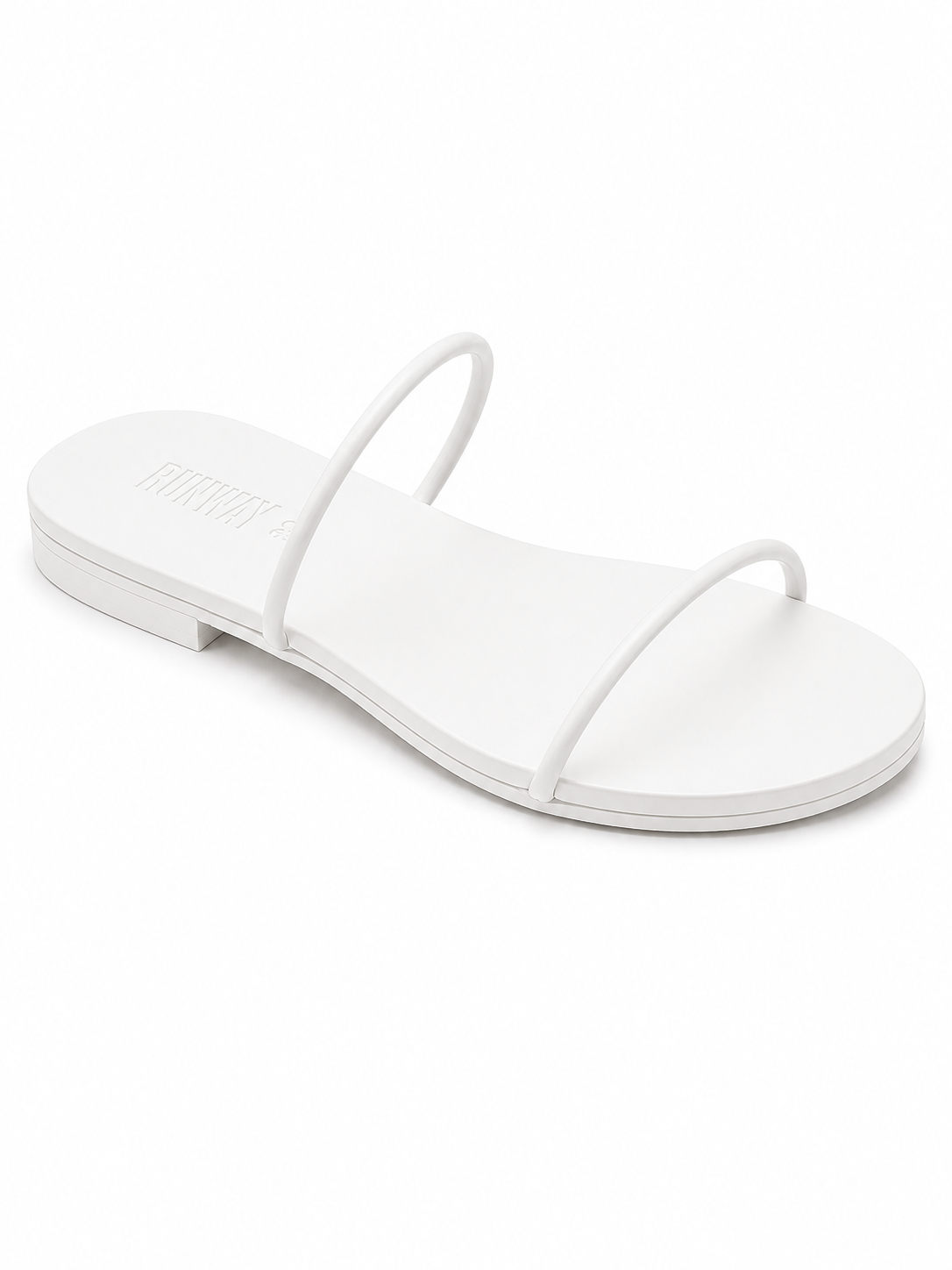 White Strappy Slides