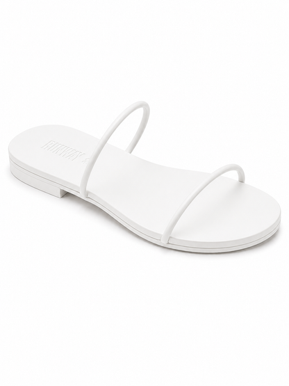 White Strappy Slides