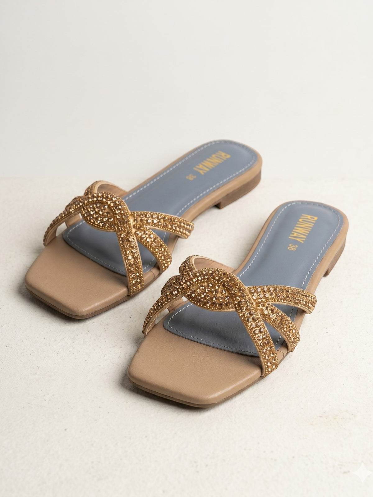 Studded Starry Brown Flats