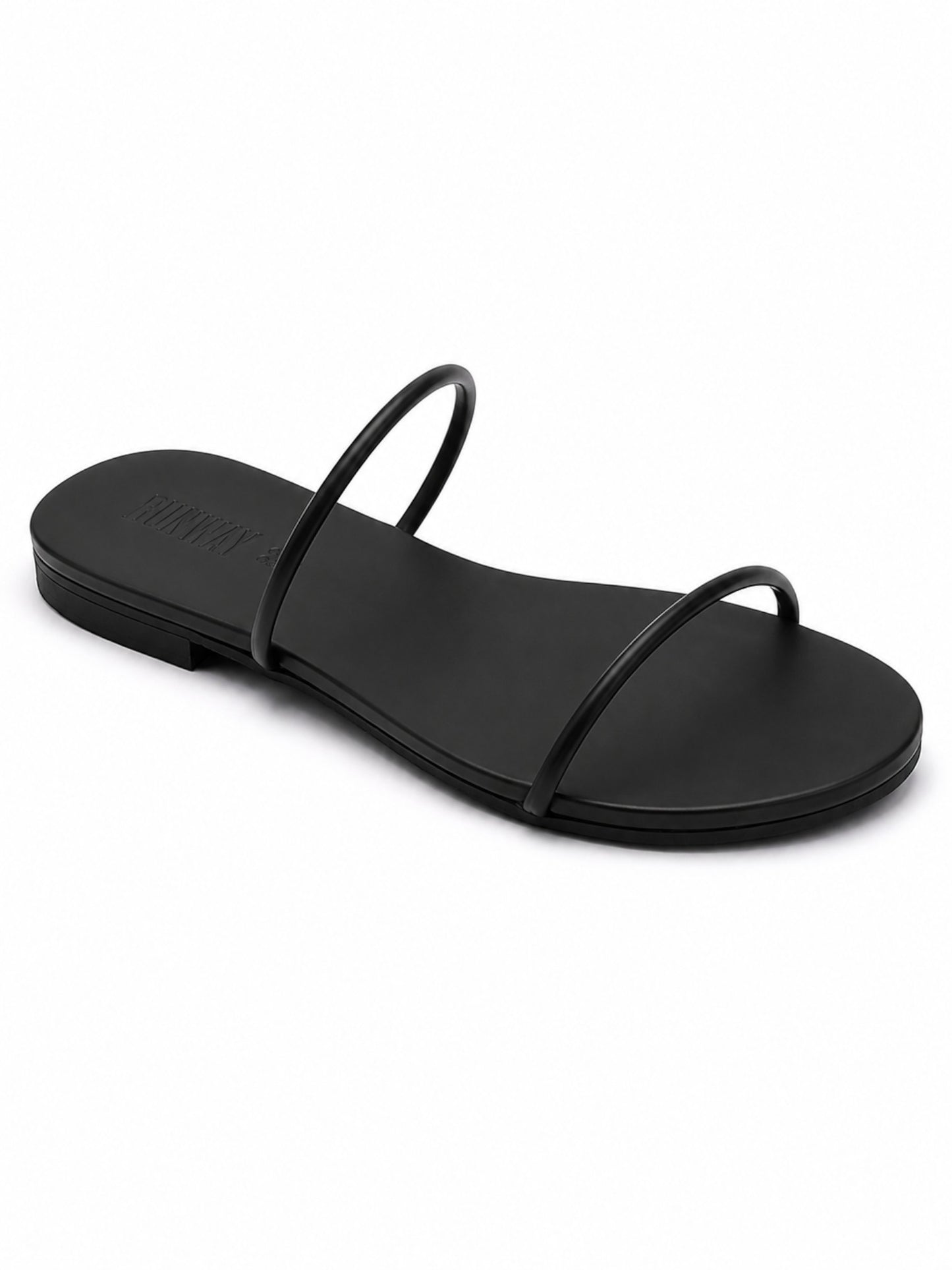 Black Strappy Slides