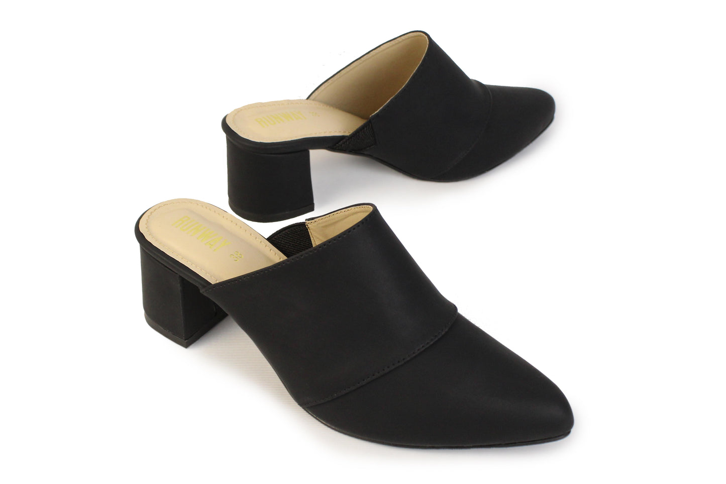 Beige Almond Toe Mules