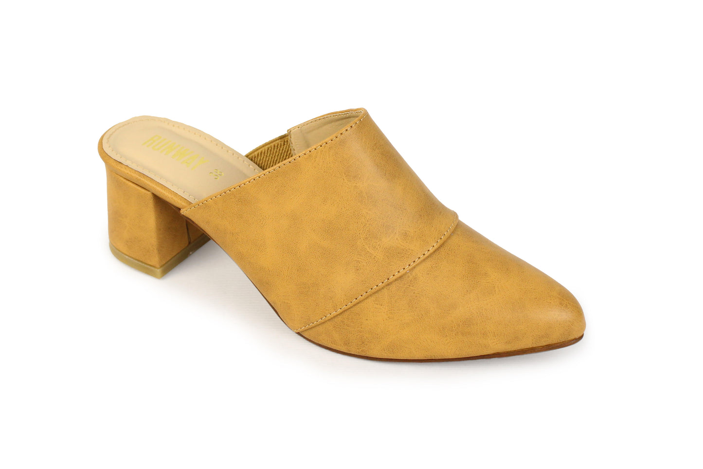 Beige Almond Toe Mules