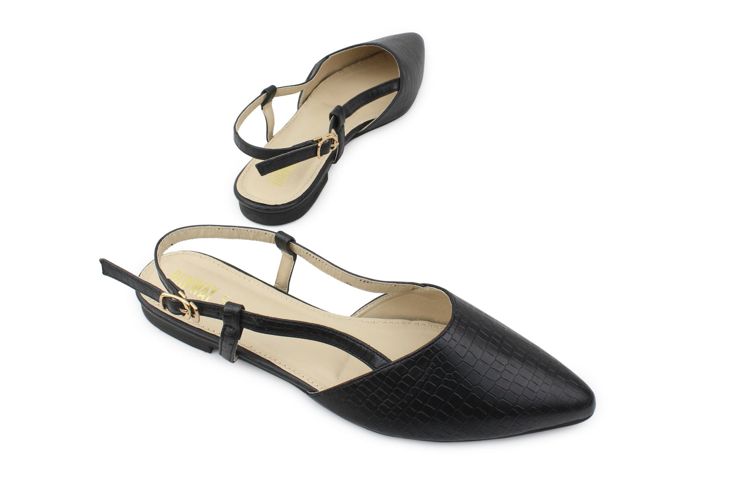 Black Crocodile Pumps