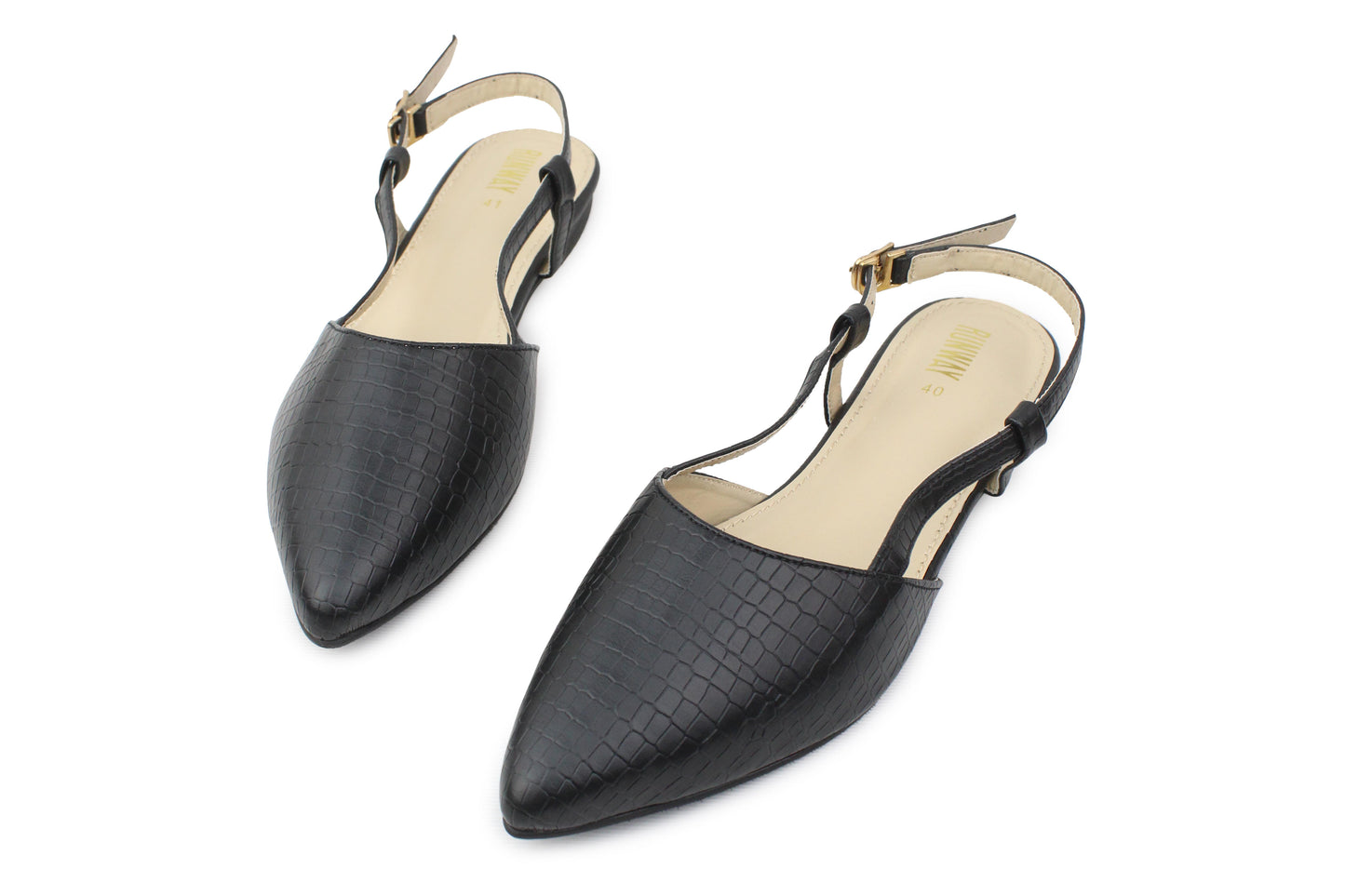 Black Crocodile Pumps