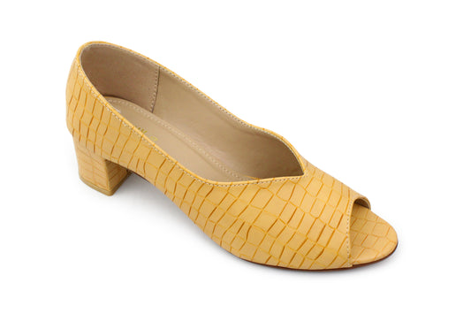 Beige Crocodile Pumps