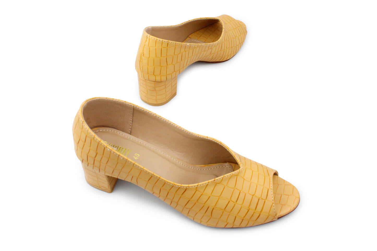 Beige Crocodile Pumps