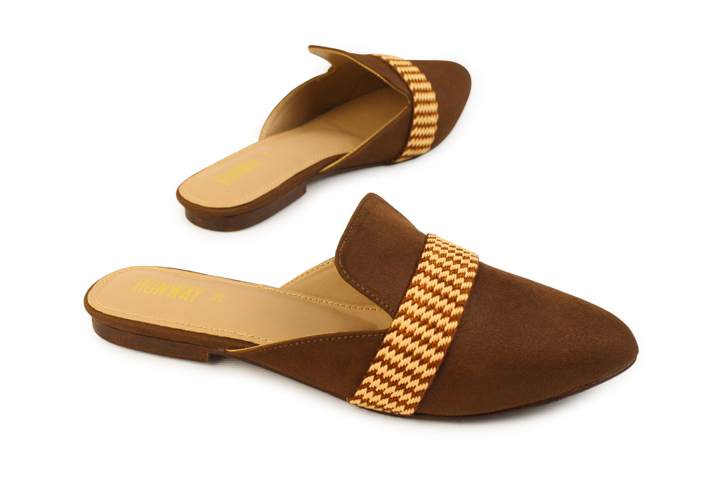Brown Strapped Mules