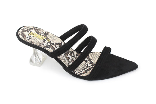 Snake Print A-Shaped Heels