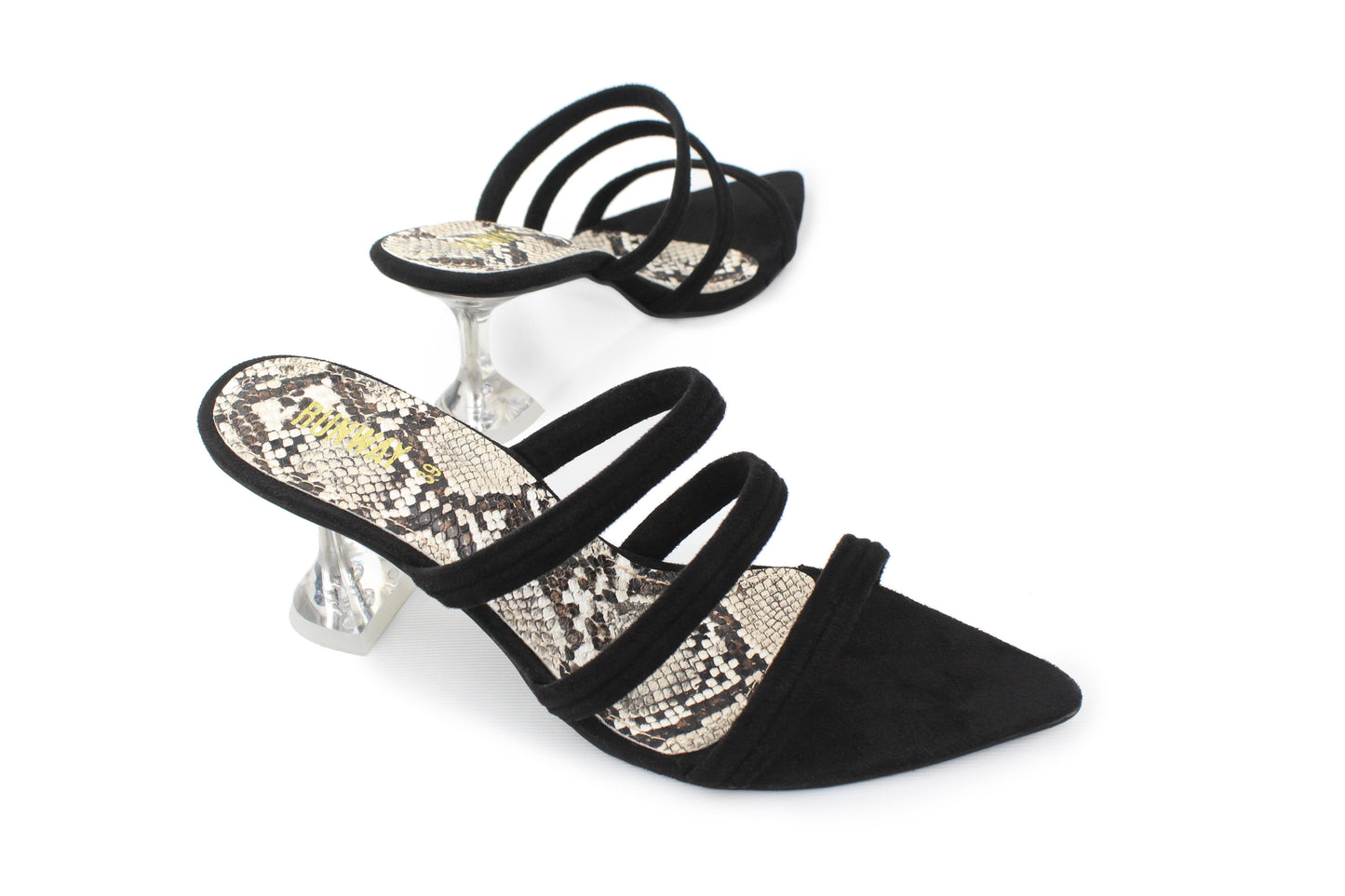 Snake Print A-Shaped Heels