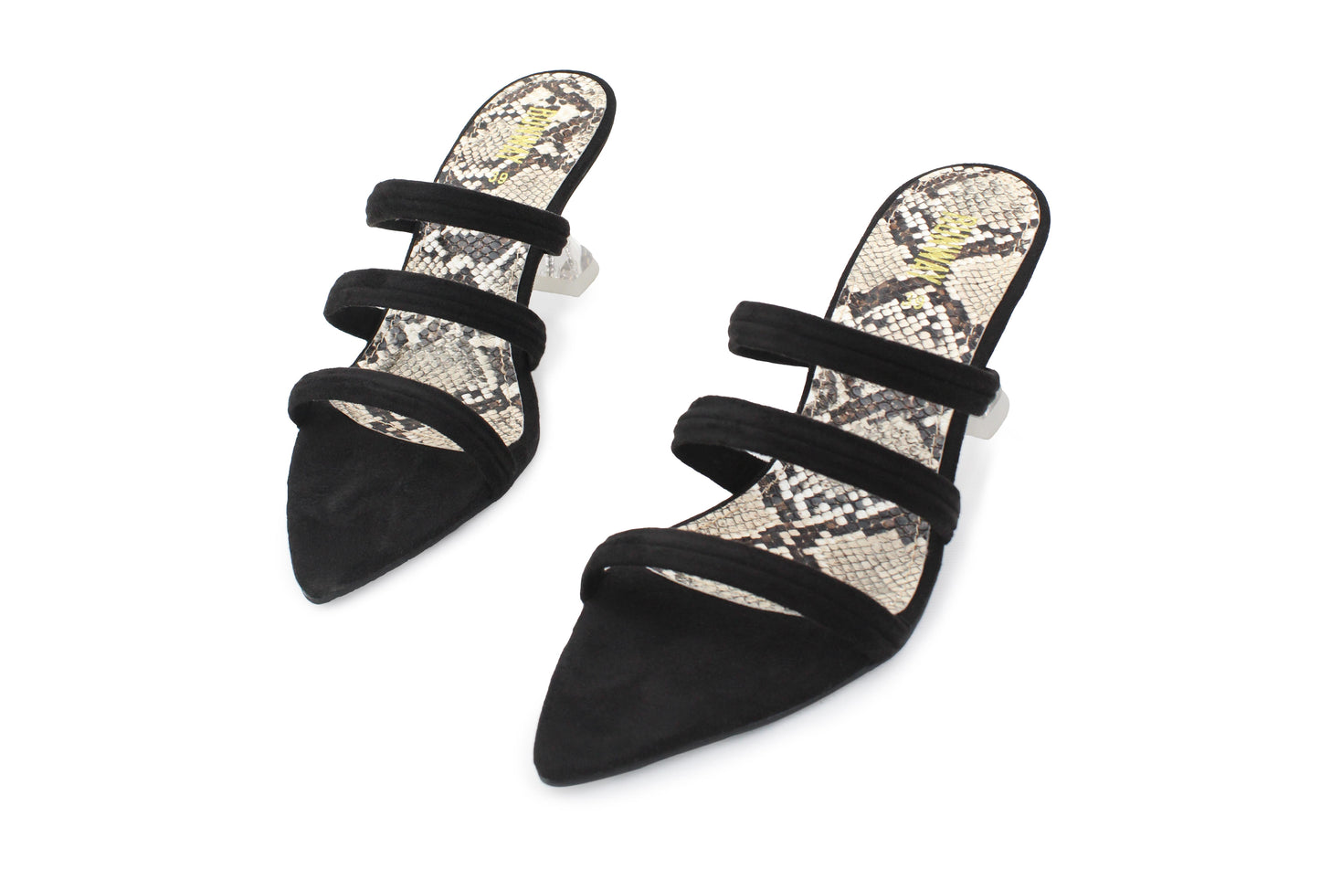 Silver PVC A-Shaped Heels