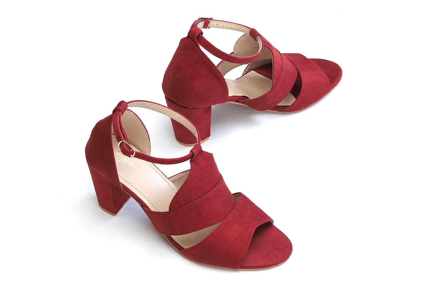 Maroon Suede Sandals