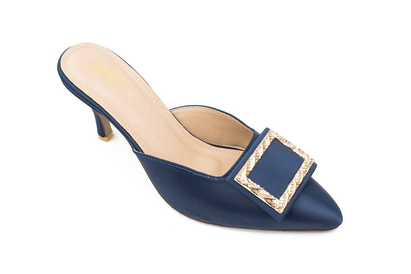 Formal Pump Heels In Satin - Golden