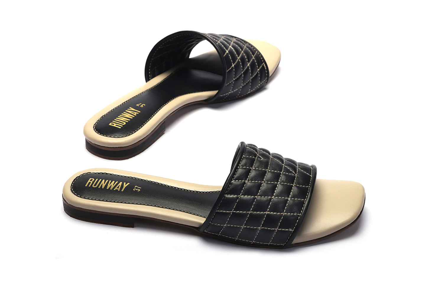 Puffy Black Flats