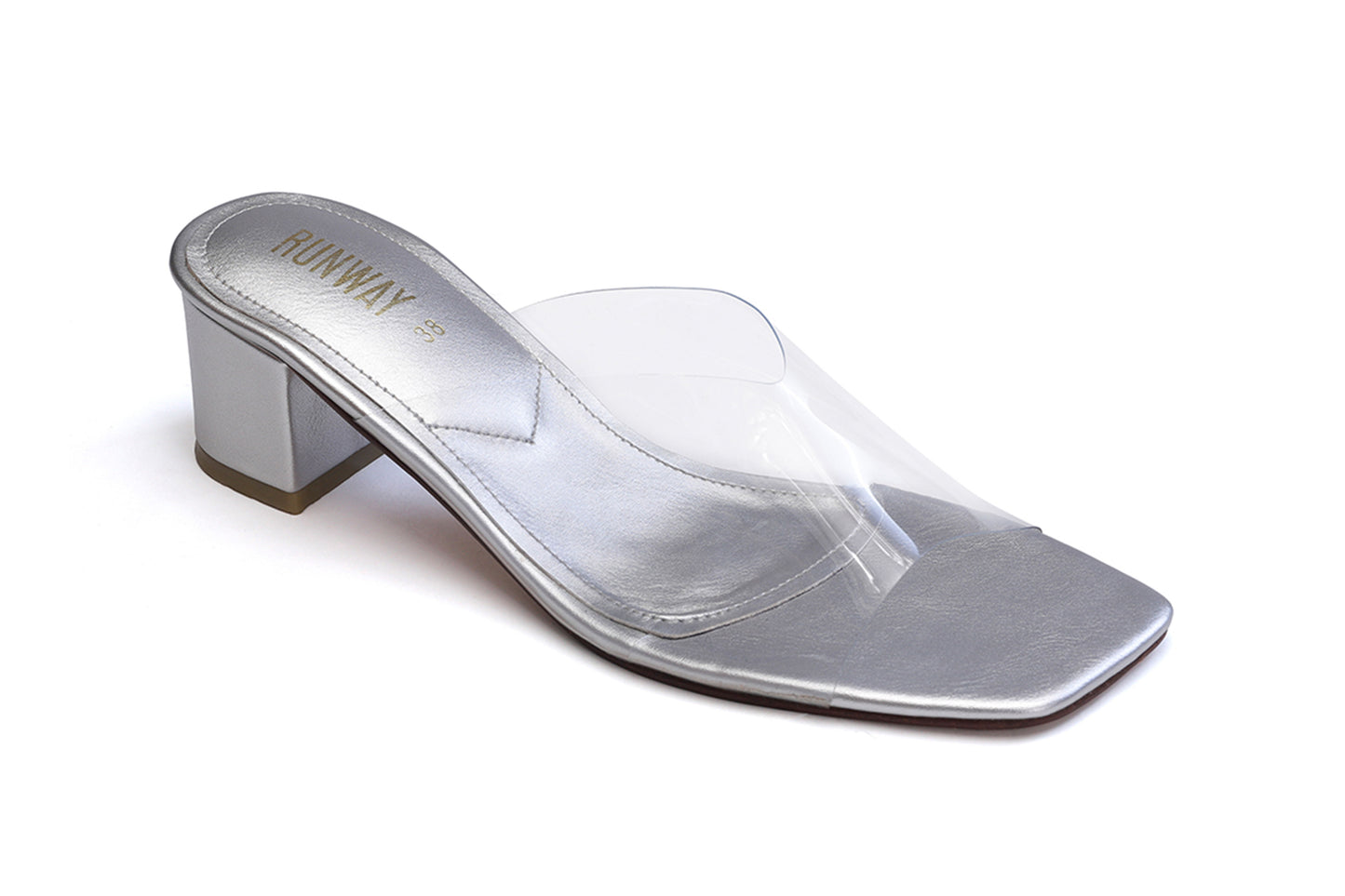 Silver PVC Heels