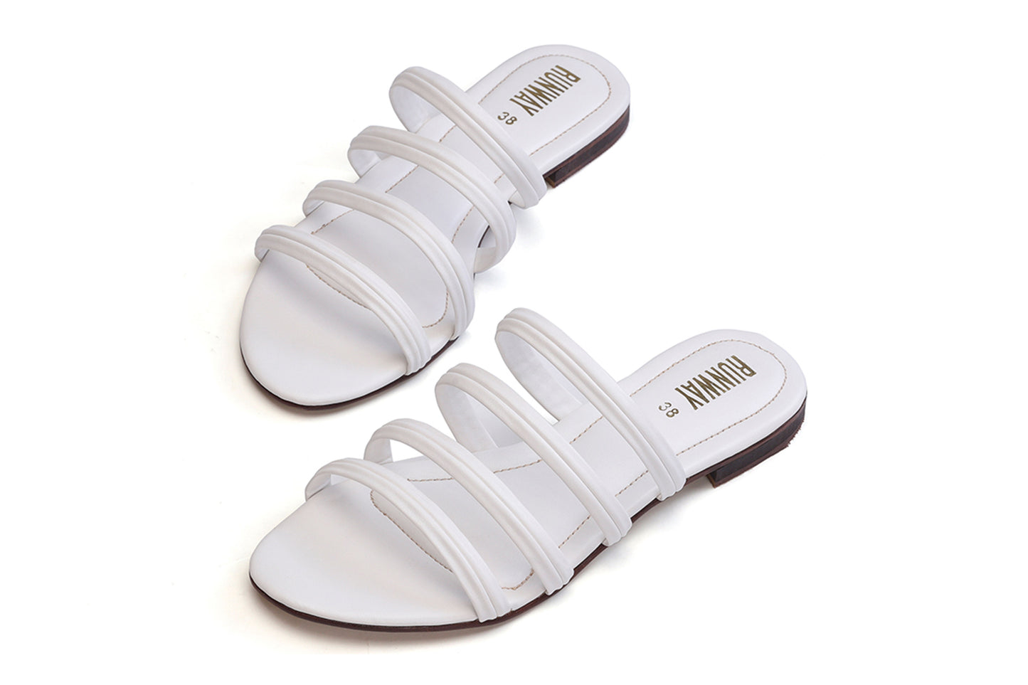 White Multi-Loop Slippers