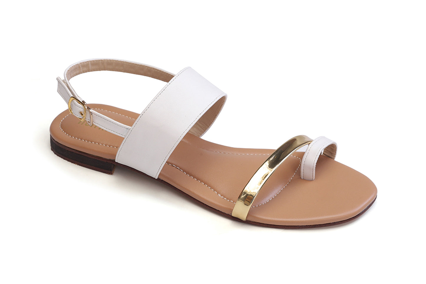 White Gold Toe Sandals