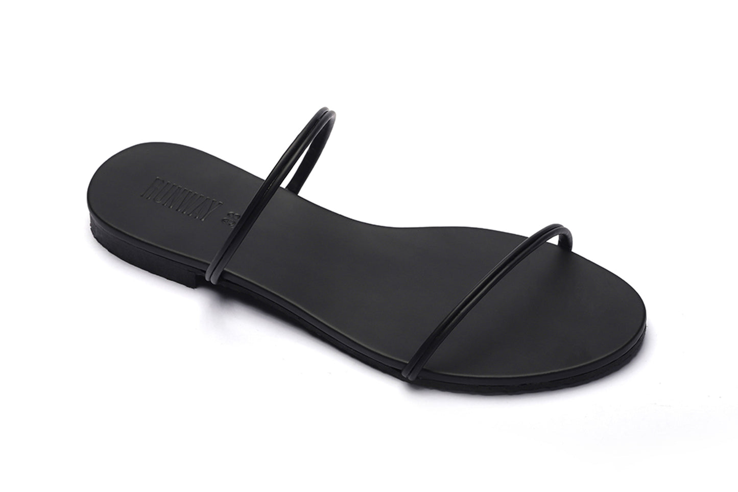 Black Strappy Slides