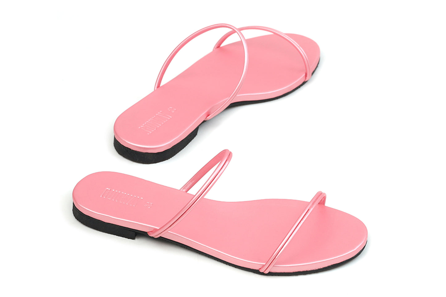 Rose Gold Strappy Slides
