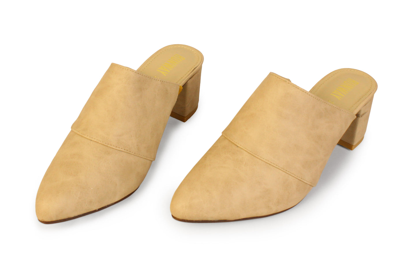 Mustard Almond Toe Mules