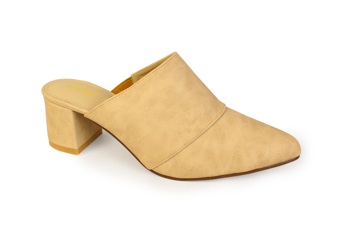 Beige Almond Toe Mules