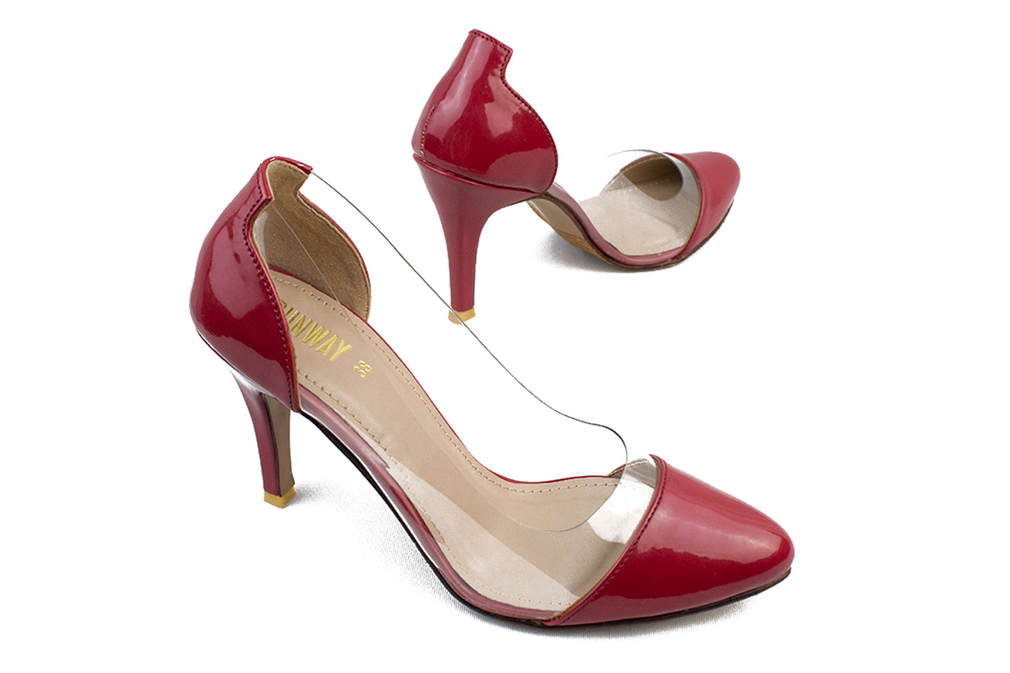 Maroon Patent PVC Heels
