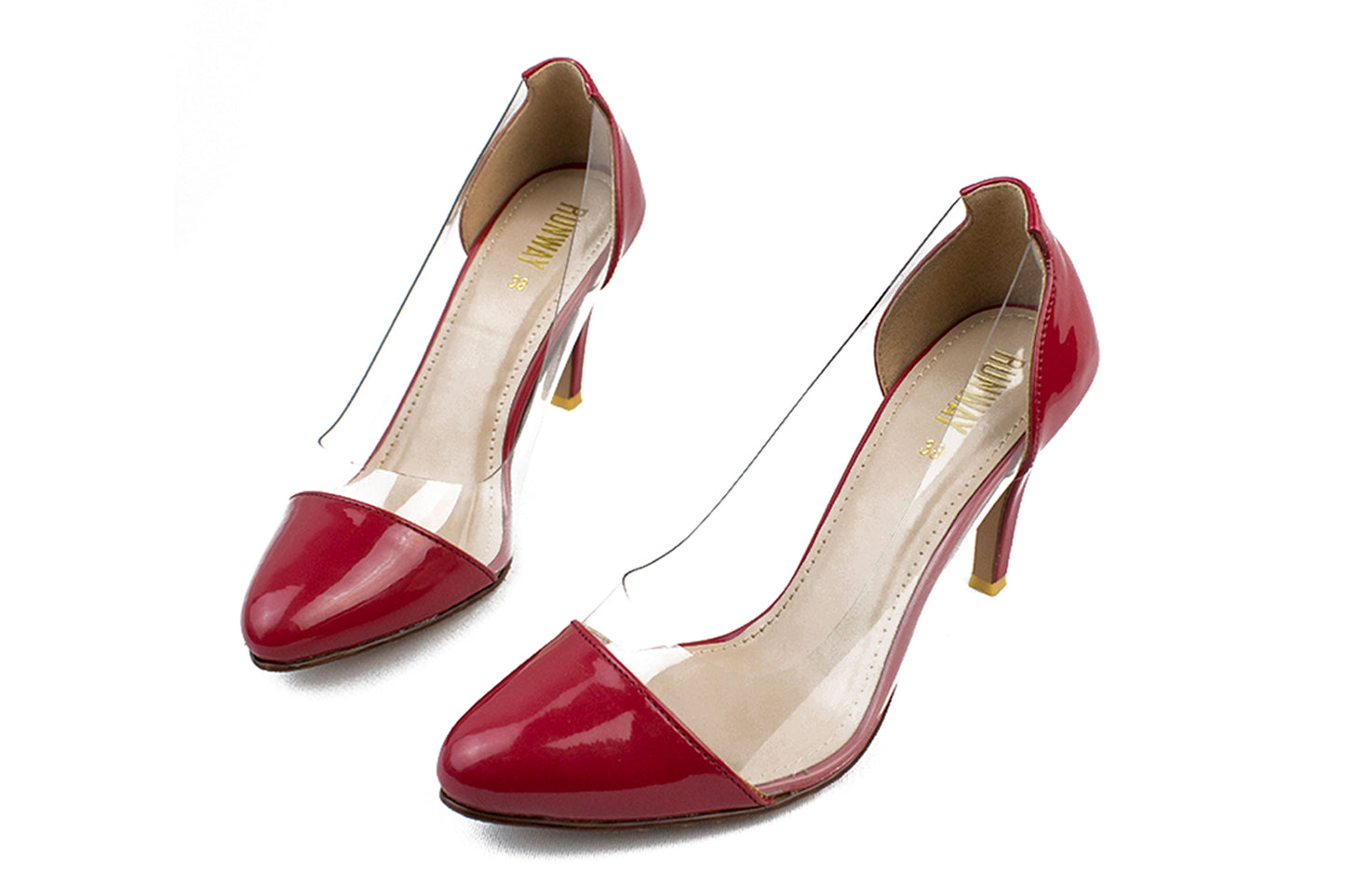 Maroon Patent PVC Heels