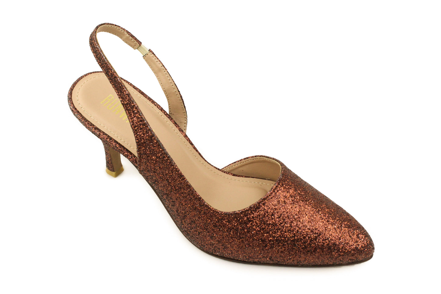 Glitzy Maroon Sling Back