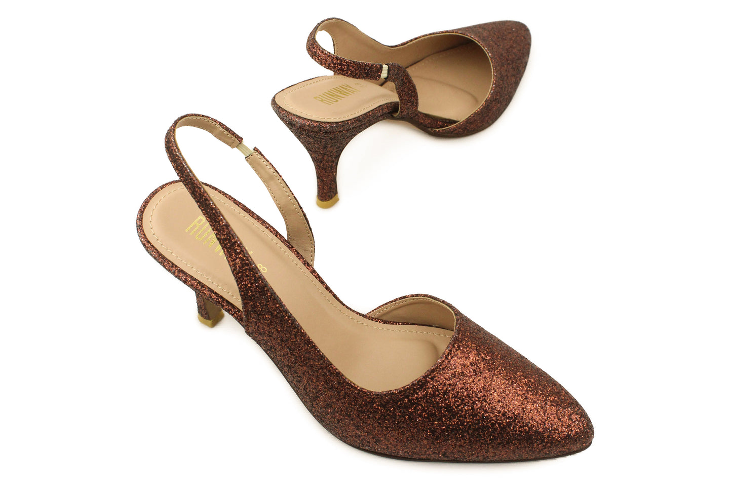 Glitzy Gold Sling Back