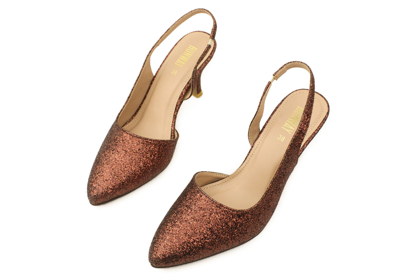 Glitzy Gold Sling Back
