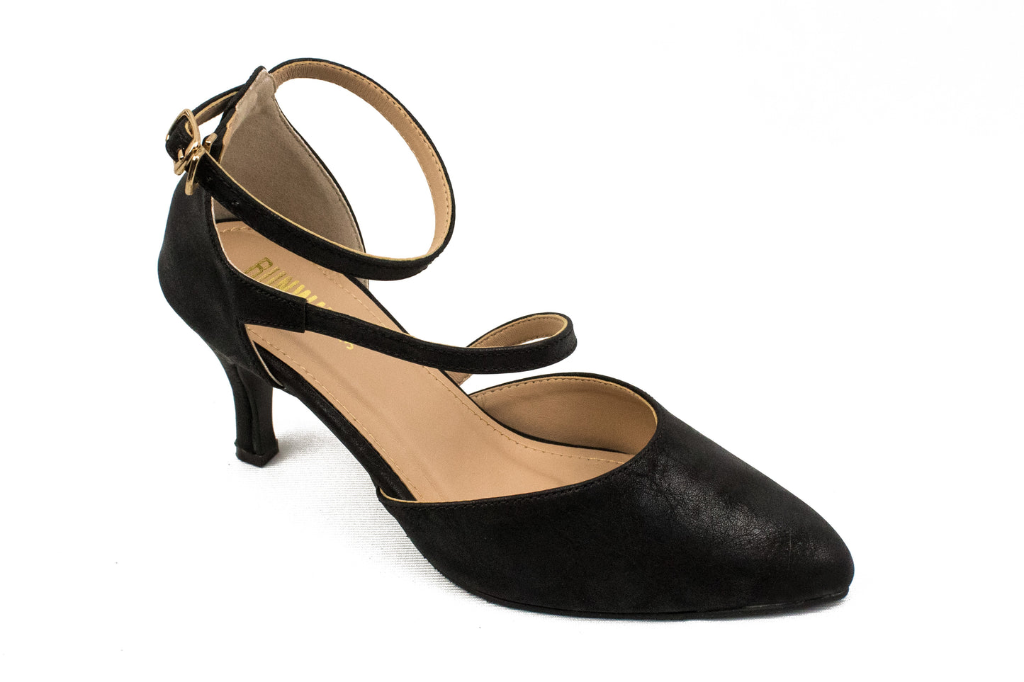 Black Suede-like Spiral Stiletto