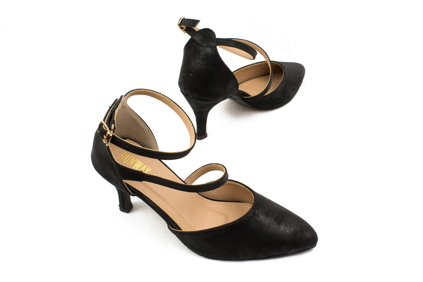 Black Suede-like Spiral Stiletto