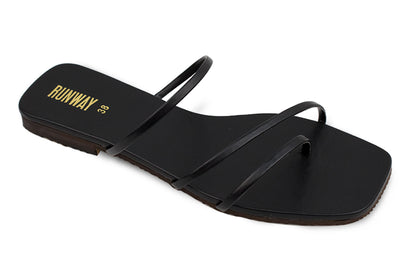 3 Strapped Black Slides