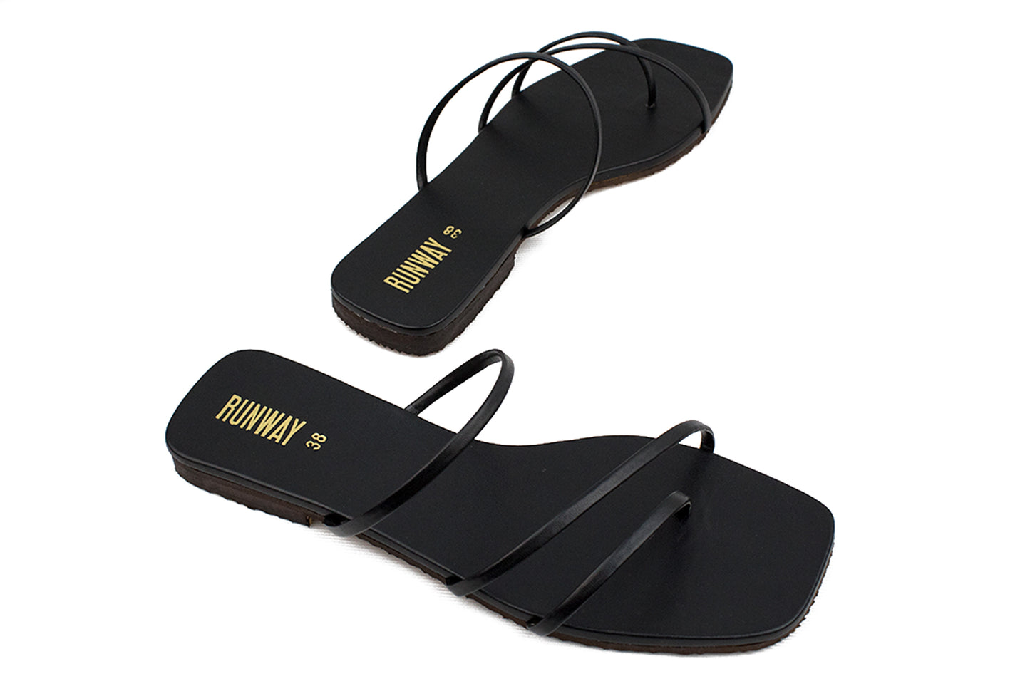 3 Strapped Black Slides
