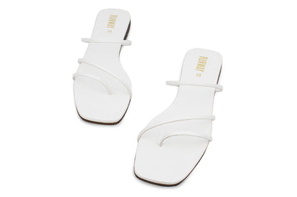 3 Strapped White Slides
