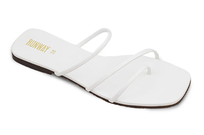 3 Strapped White Slides